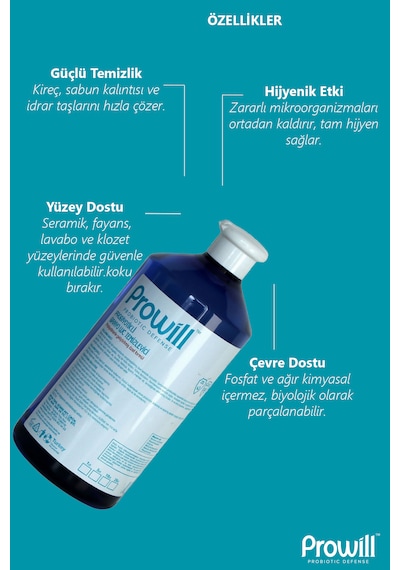 Probiyotikli Banyo Ve Tuvalet Temizleyici 1 Litre- Kötü Koku Önleyici Tekli