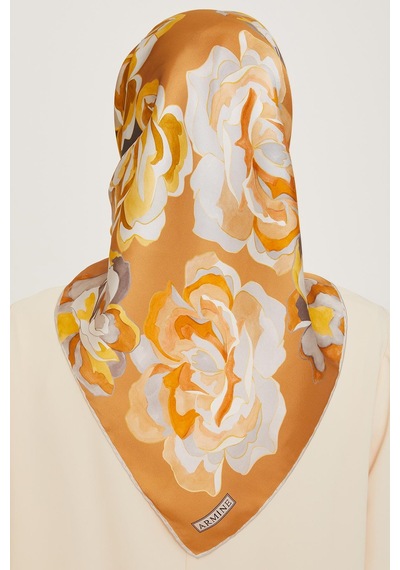 Armine İpek Eşarp 2025 Kış - 9234-81 Twill - Tarçın