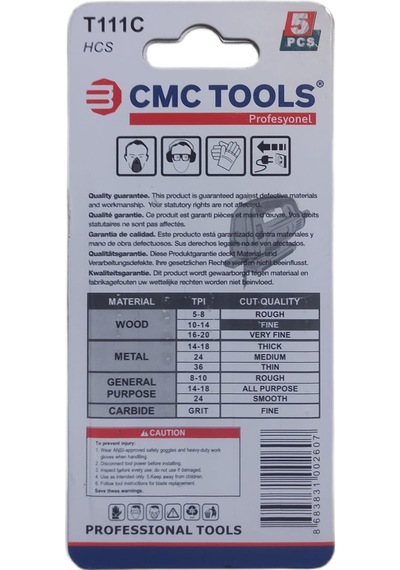 Cmc Tools T111C Ağaç Depukaj Testere Bıçağı 5'li Paket