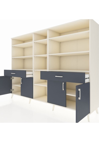 Hyperion Dolap 12 Raflı 2 Çekmeceli 4 Kapaklı 220x44x163 Aytaşı-a Aytaşı-antrasit Hyperion Dolap 12 Raflı 2 Çekmeceli 4 Kapaklı 220x44x163 Aytaşı-a Aytaşı-antrasit