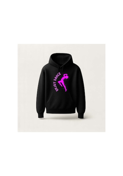 Ada Kostüm Tasarım Enjoy Dance Tasarım Baskılı Hoodie Sweatshirt siyah