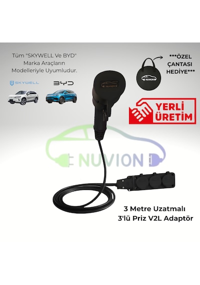 V2l Elektrikli Araç Şarj Kablosu-enerjini Aracından Al-byd/skywell Uyumlu V2l-byd / Skywell Marka Elektrikli Araç Modelleriyle Uyumlu V2l Elektrikli Araç Şarj Kablosu-enerjini Aracından Al-byd/skywell Uyumlu V2l-byd / Skywell Marka Elektrikli Araç Modelleriyle Uyumlu