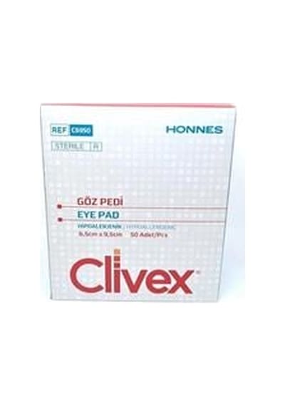 Clivex Yetişkin Hipoalerjenik Göz Pedi 6,5 X 9,5cm 50'li