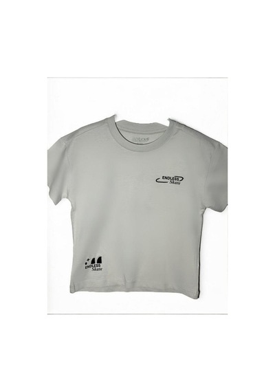 Jack Lions Erkek Bebek Pamuklu Sırtı Baskılı Skate T-shirt-15702 Taş