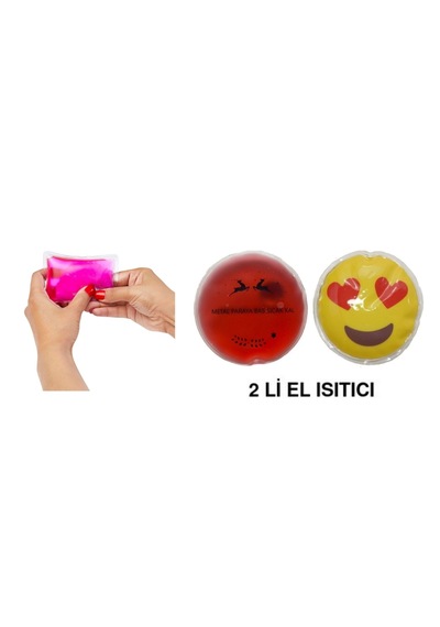 Emoji Kırmızı Ceylan Cep Sobası,el Isıtıcı,2 Adet Sıcak Su Torbas