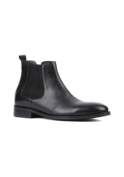 Shoetyle - Siyah Deri Erkek Chelsea Bot 250-201-903 Siyah