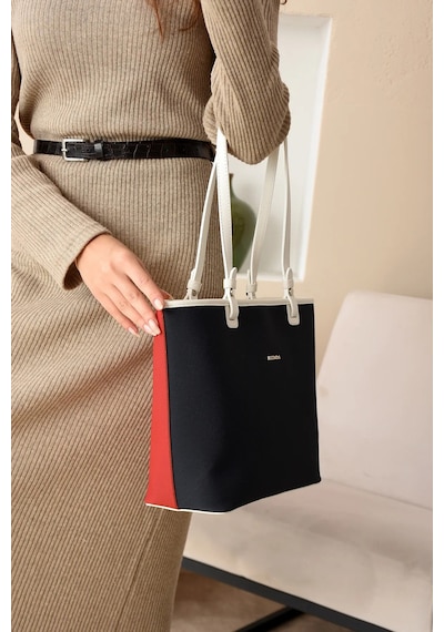 Just Polo Lüks Tasarım El Ve Omuz Çantası Boy: 25 En : 30 Cm Beyaz - Lacivert - Kırmızı