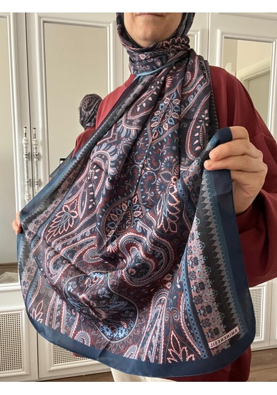 Modakaşmir Aminenesil Etnik Desen Soft Pamuk Şal Petrol Yeşili