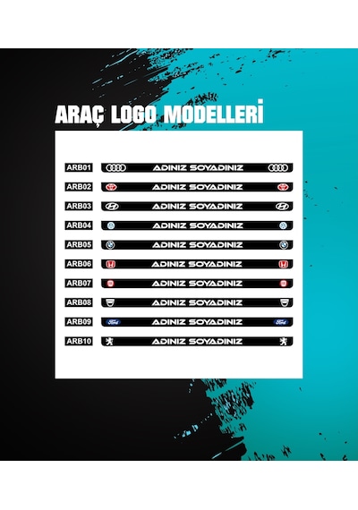Kişiye ve İsme Özel Plakalık 2 Adet + Ayna Süsü