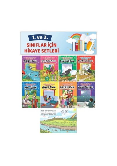 1.ve 2.sınıflar İçin Okumayı Sevdiren Değerler Eğitimi 8 Li Hikaye Seti 32 Sayfa
