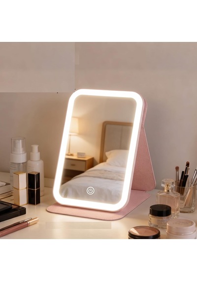 Led Işıklı Katlanabilir Makyaj Aynası - 3 Renk Işık Modlu, Dokunmatik Ve Ayarlanabilir Parlaklık Kısılabilir Genel 60074139