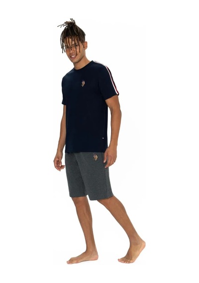 U.s. Polo Assn. Erkek Yuvarlak Yaka Pijama Şort Takım Lacivert