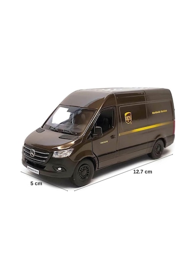 Kinsmart Mercedes Benz Sprinter Ups Kargo Aracı Metal Model Araba Çek Bırak 12 Cm