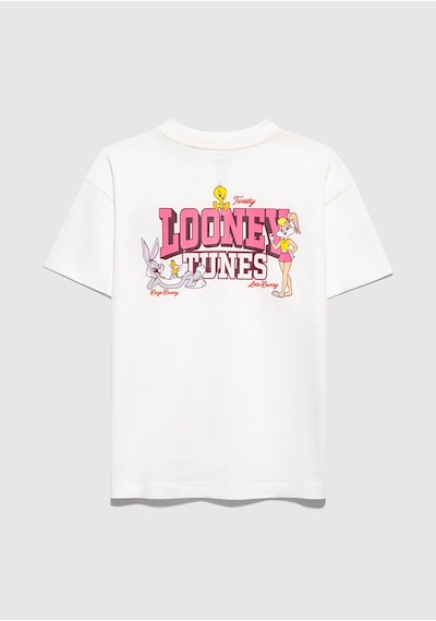 Mavi - Looney Tunes Baskılı Ekru Tişört 7610452-70057