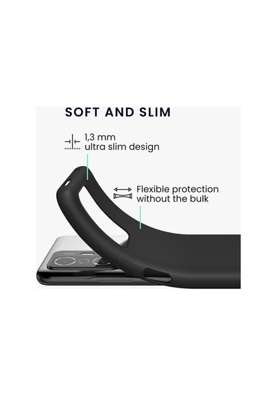 Xiaomi Mi 11t Kılıf Premium Silikon Telefon Kılıfı+tam Kaplayan Hayalet Ekran Koruyucu Cam Siyah