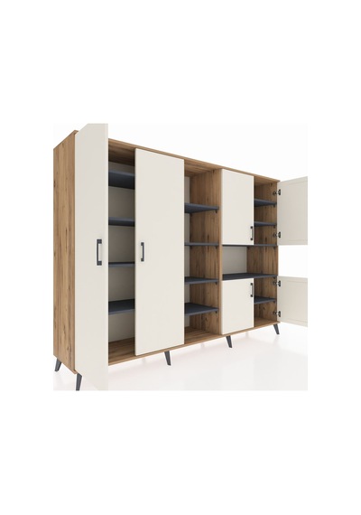 Hyperion Dolap 13 Raflı 6 Kapaklı 220x44x163 Çam-aytaşı/antrasit Aytası/antrasıt - Atlas Çam Hyperion Dolap 13 Raflı 6 Kapaklı 220x44x163 Çam-aytaşı/antrasit Aytası/antrasıt - Atlas Çam