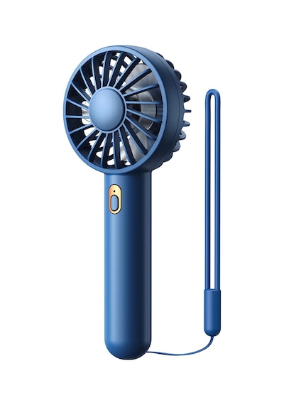 Warmco K30 Taşınabilir Şarjlı Mini El Vantilatörü 1800mah 3 Kademeli Standlı Soğutucu Fan Lacivert