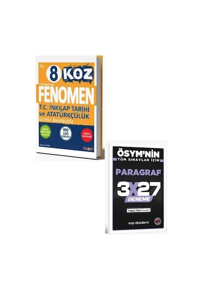 2027 Fenomen 2027 8 Koz İnkılap Tarihi Ve Atatürkçülük Soru Bankası+ Evp Akademi Paragraf