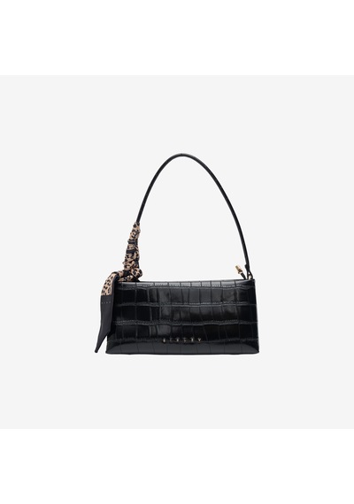 Kroko Siyah Omuz Çantası Kadın Sısley Sly 482 Sisley