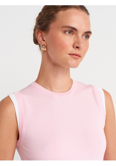 Dilvin 10784 Bisiklet Yaka Çift Görünümlü Triko Bluz-pembe-beyaz Pembe-beya Dilvin 10784 Bisiklet Yaka Çift Görünümlü Triko Bluz-pembe-beyaz Pembe-beya