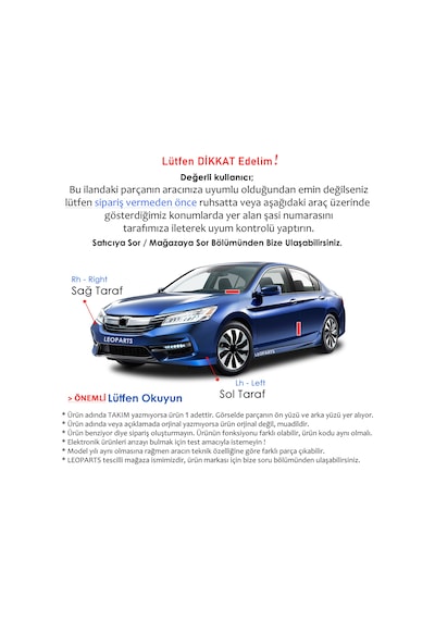 Leoparts Caddy Stop Lambası Sağ 2015-2020 Dikey Kapı 2k1945096e