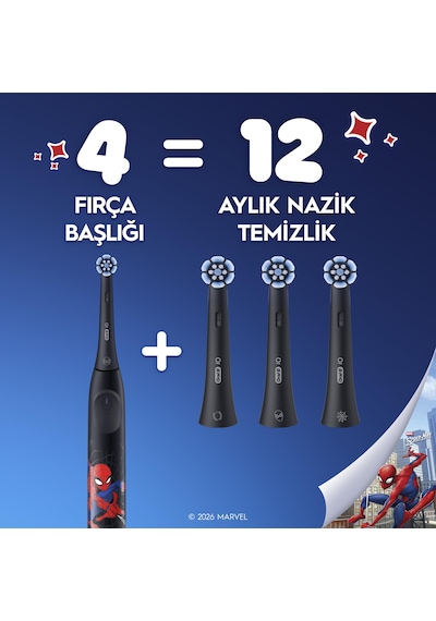 Oral-b İo Çocuk 6+ Marvel Spider Şarjlı Diş Fırçası Yedek Başlığı 4 Adet