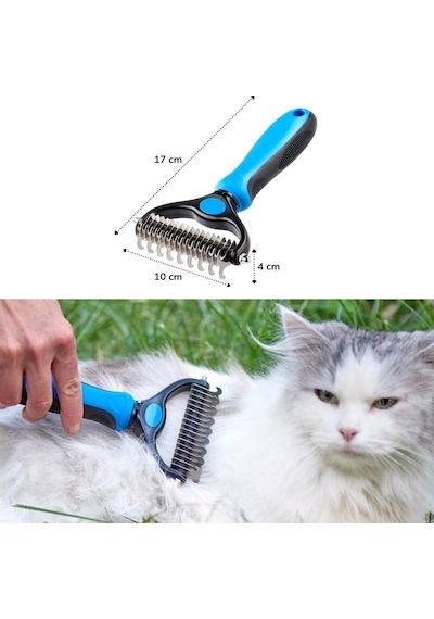 Bakgelal Plastik Saplı Metal Kedi Köpek Bakım Kıtık Tüy Topak Açıcı Tarak