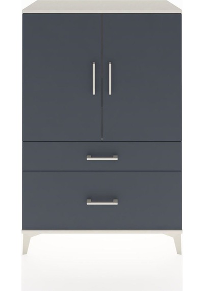 Hyperion Dolap 2 Raflı 2 Çekmeceli 2 Kapaklı 88x44x134 Aytaşı-antrasit Aytası