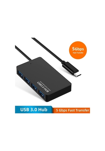 4 Port Usb 3.0 Hub 5Gbps Usb C Çoklayıcı Dönüştürücü
