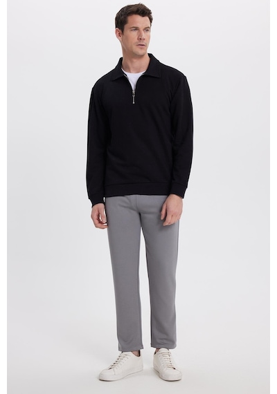 Tudors Erkek Relax Fit Rahat Kesim Pamuklu 3 İplik Fermuarlı Polo Yaka Siyah Sweatshirt-41818 Siyah Tudors Erkek Relax Fit Rahat Kesim Pamuklu 3 İplik Fermuarlı Polo Yaka Siyah Sweatshirt-41818 Siyah