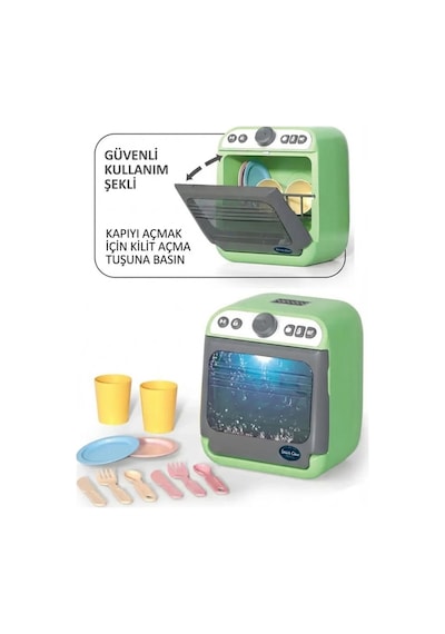 Işıklı Sesli Ve Su Püskürtmeli Oyuncak Bulaşık Makinesi 23 Cm - Gerçekçi Mutfak Seti