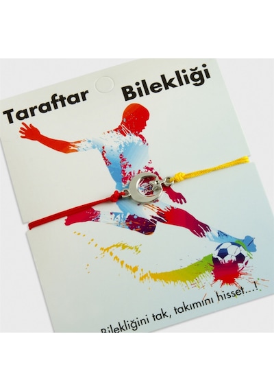 Ay Yıldız Galatasaray Taraftar İp Bileklik 00870 Sarı - Kırmızı