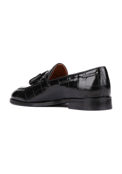 Shoetyle - Siyah Croco Deri Püsküllü Erkek Klasik Ayakkabı 250-7951-835-siyah