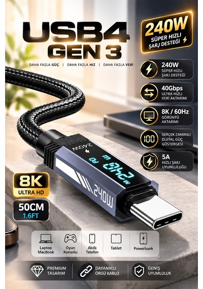 Apollobell Cch11-007 Usb4 Gen 3 Kablo