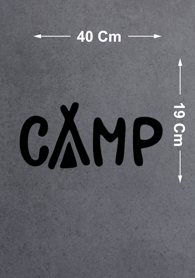 Kamp Yazılı Sticker - 4x4 Off Road Pickup Sticker - Araba Oto Motosiklet Karavan Cam Sticker - 02165 40X19 Cm