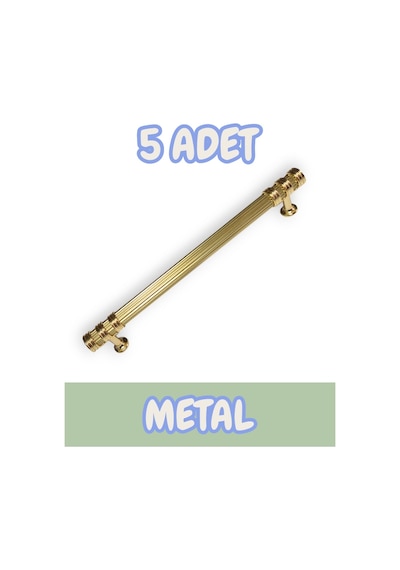Çizgili Nesli Alüminyum Metal Lüks Modern Mobilya Çekmece Mutfak Dolabı Kulpu Altın 192mm 5 Adet Altın