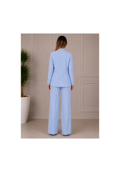 Gül&can Butik Kadın Bebe Mavisi Blazer Ceket Pantolon Takım Mavi
