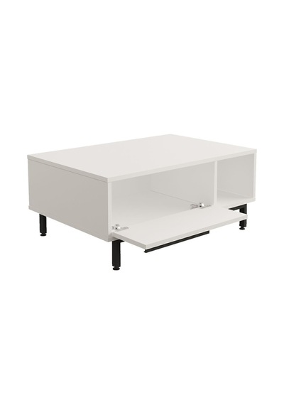 Bohem Orta Sehpa 60x90cm Metal Ayaklı Kapaklı Beyaz Boh2-w Beyaz
