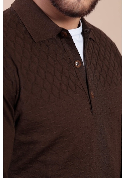 Ferraro Polo Yaka Superfine Yün Kazak - Kahve (390465958) Kahverengi