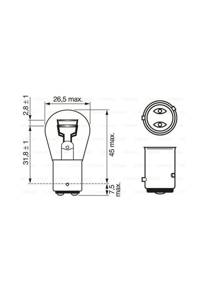Bosch 1987301015 Ampul - Pure Light - 12 V - P21 4w - 21 4 W - Baz15d P21 4w 1987301015