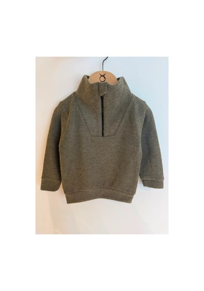 Poala Kids Selanık Yarım Fermuarlı Haki Sweat