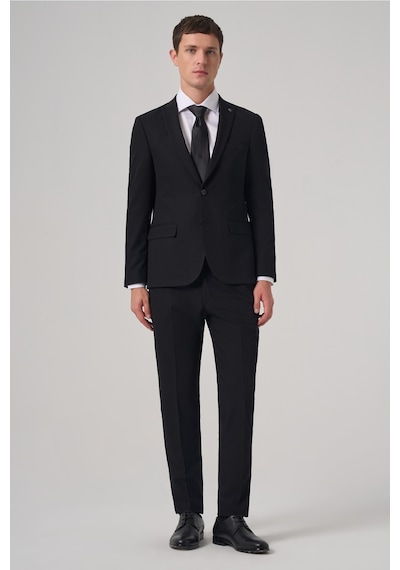 Morven Siyah Basic Düz Slim Fit Dar Kesim Çift Yırtmaç Takım Elbise 99mc001066001 Siyah Morven Siyah Basic Düz Slim Fit Dar Kesim Çift Yırtmaç Takım Elbise 99mc001066001 Siyah