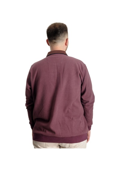 Mode Xl Büyük Beden Erkek Sweat Polo Selanik Horse 23442 Gül Kurusu 001