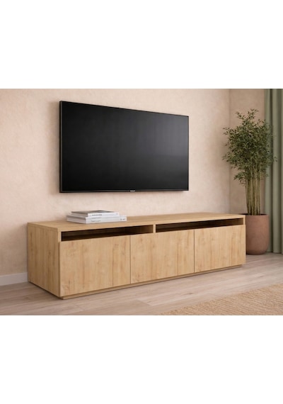 Hilal Modern Ahşap Desenli Tv Ünitesi Safirmeşe Safir Meşe