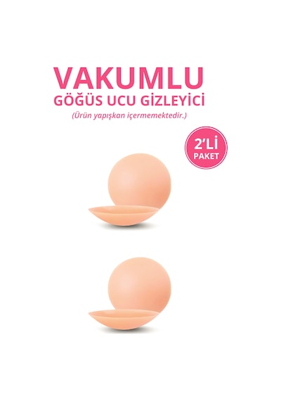 Cottonhill Ten Vakumlu Yapışkansız Göğüs Ucu Kapatıcı, Meme Ucu Kapatıcı 2'li Paket Bej