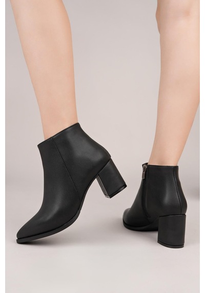 Nesilshoes Nesil Shoes Senyo 850 Siyah Fermuarlı Kadın Bot