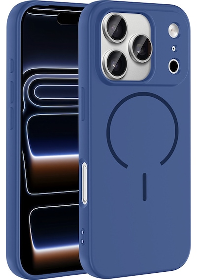 Apple Uyumlu iPhone 17 Pro Max Kılıf M-safe Şarj Özellikli Zore Meta Kapak - Lacivert Lacivert