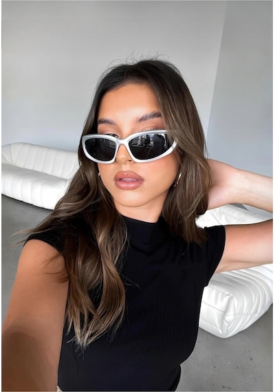 Alien Silver Mirror Milenyum Y2k Hafif Unisex Güneş Gözlüğü Çok Renkli