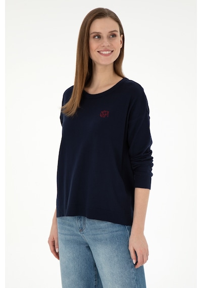 U.S. Polo Assn. Kadın Lacivert Bisiklet Yaka Kazak 50297132-VR033 U.S. Polo Assn. Kadın Lacivert Bisiklet Yaka Kazak 50297132-VR033