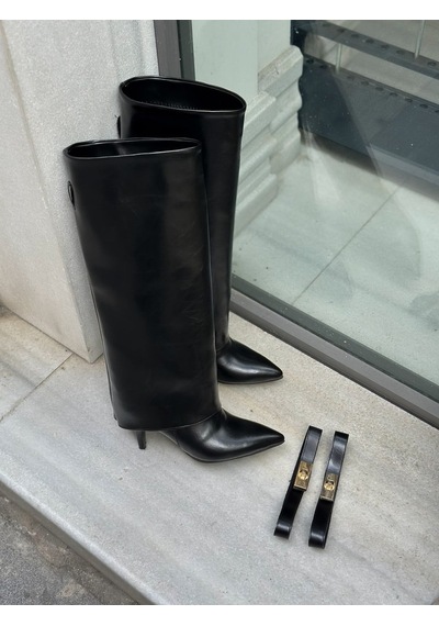 Erva'nın Butiği Siyah Cilt Milo Tak Çıkar Aksesuarlı 7 Cm Tozluk Kadın Çizme-6480 Siyah Cilty Erva'nın Butiği Siyah Cilt Milo Tak Çıkar Aksesuarlı 7 Cm Tozluk Kadın Çizme-6480 Siyah Cilty